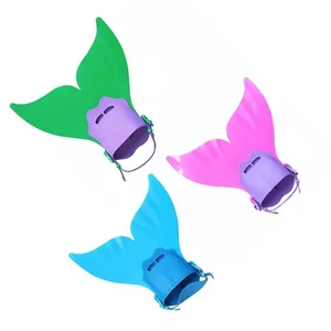 TaoBo Kid Mermaid Fins Children's Fins Girl Tail Princess Dress with Monofin Diving Feet Monofin Whale Tail Silicone Flippers