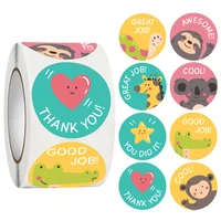 children sticker cartoon animals reward scrapbooking kids sticker 500pcsroll handmade thank you sticker for classroom supplies