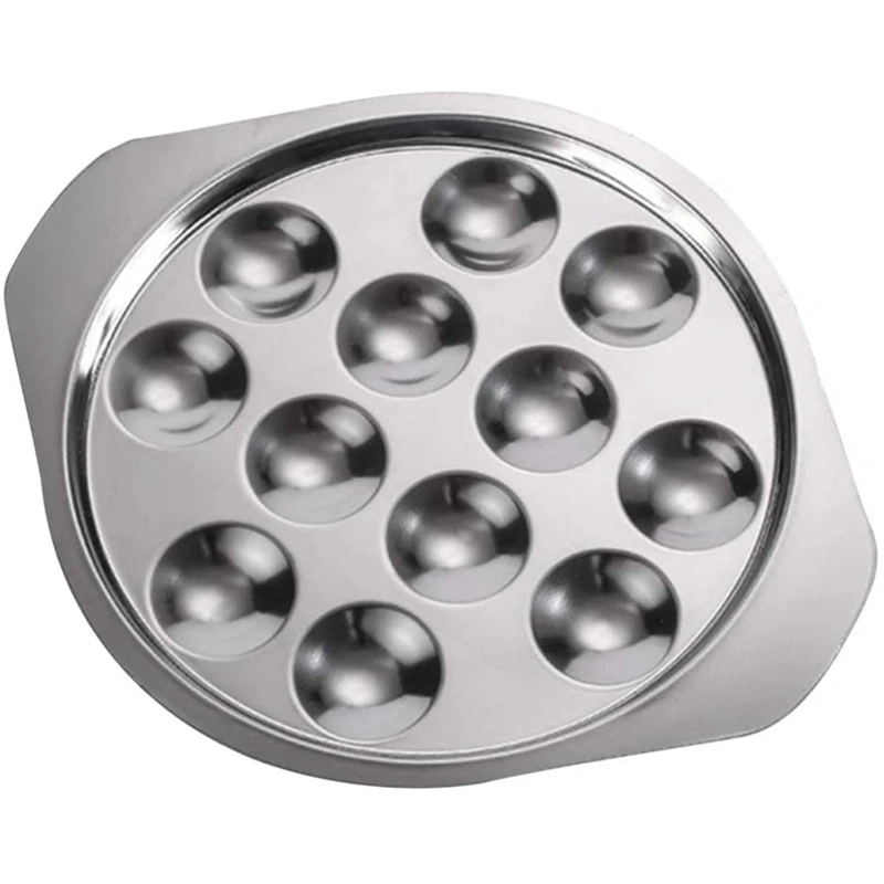 

2 Pcs Snail Dish Plate Restaurant Serving Dish Heat Resistant Mushroom Escargot Dinner Stainless Steel Round Snail Plate