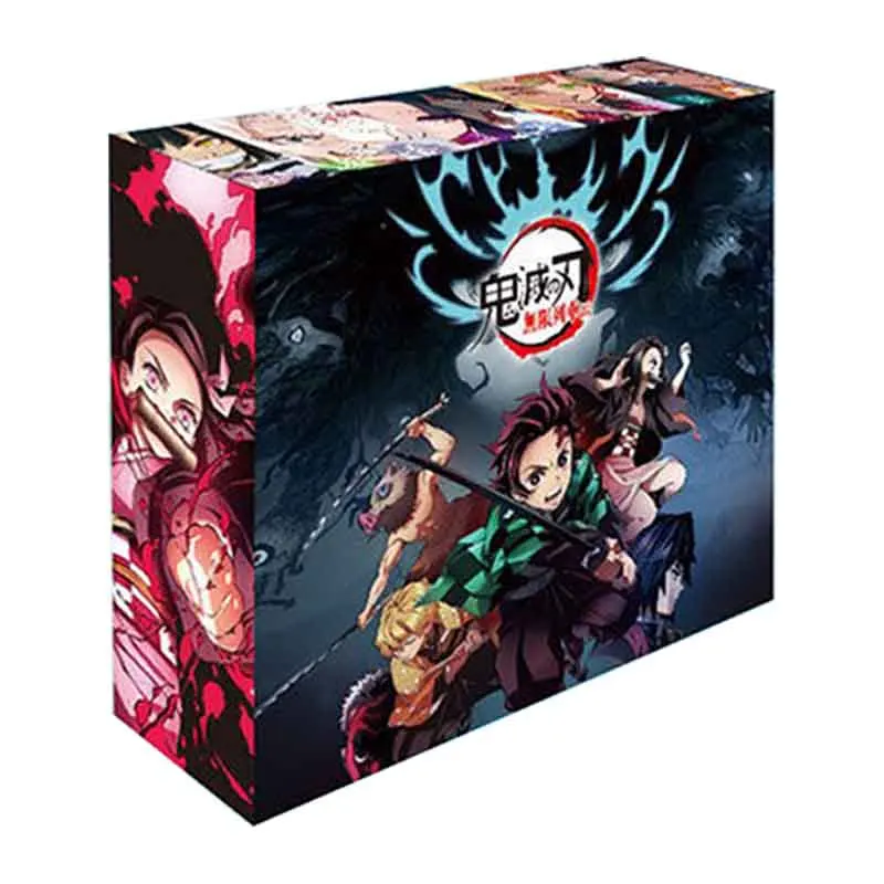 

Original Demon Slayer Unlimited Train Cards Anime Character Kamado Tanjirou Nezuko Bronzing Flash Cards Toys Board Game Gifts