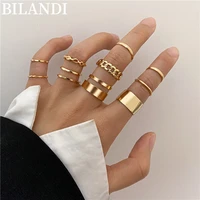 bilandi modern jewelry hip hop metal geometric ring 2022 new trend hot selling resin ring for celebration gifts