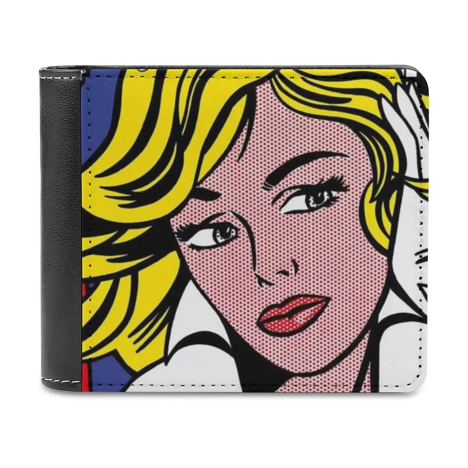 

Мужские кожаные кошельки с узором lichroy tenstein 1965, Лидер продаж, новый мужской кошелек, трендовый кошелек для карт, Roy Lichtenstein 1965