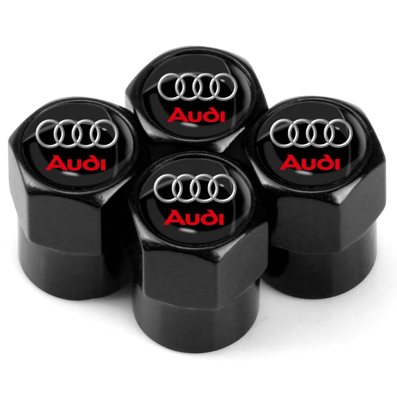 

4 шт. колпачки для автомобильных шин, эмблема, металлическая крышка, пылезащитные чехлы для Audi A1 A3 A4 B6 B8 B9 A3 A5 A6 A7 A8 C5 Q7 Q3 Q5 Q5L SQ5 R8 TT