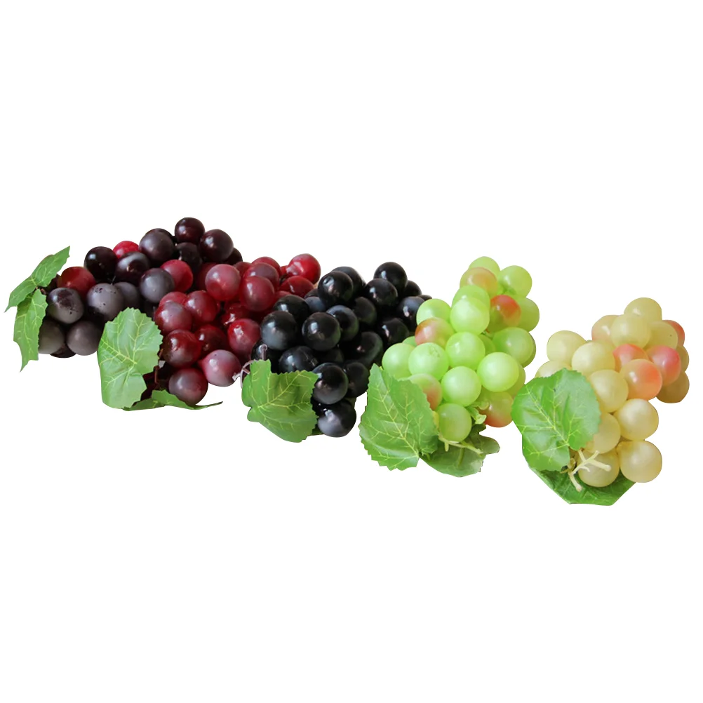 

5pcs Artificial Grapes Reusable Simulation Fruits Photography Props Table Decoration Hanging Ornaments