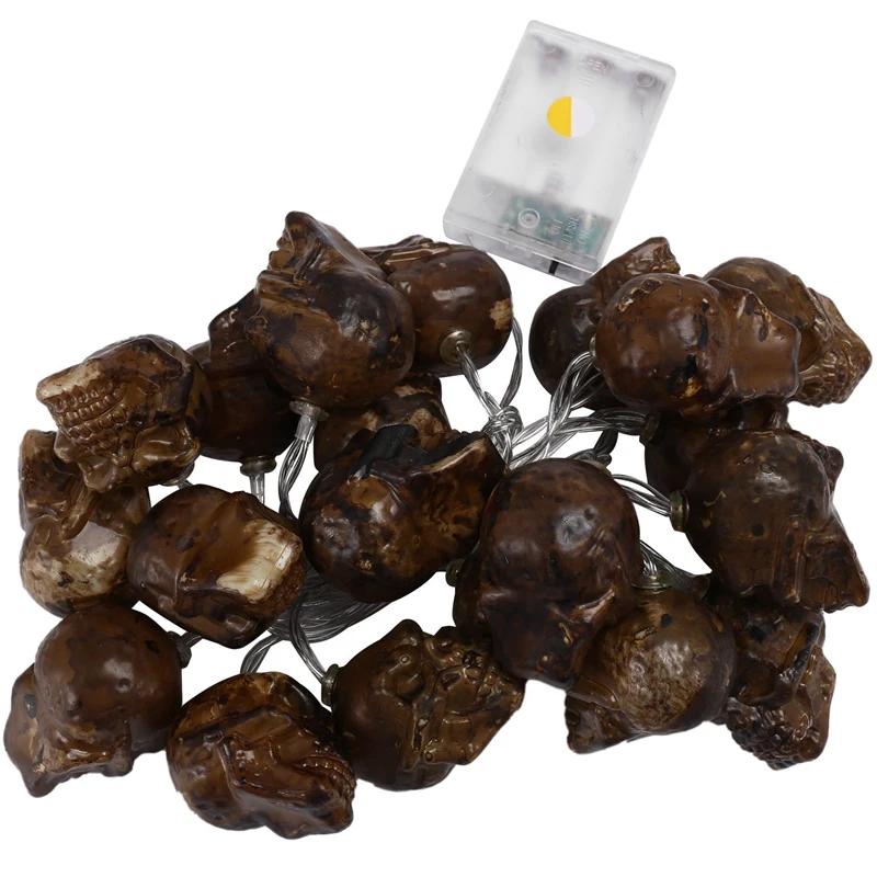 

LED Halloween Skull String Lights Lamp DIY Hanging Horror Halloween Decoration For Home Party Supplies 20LED