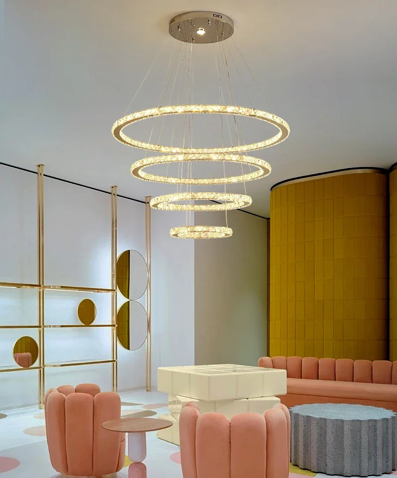 Алмазное хрустальное кольцо светодиодная люстра хрустальная лампа современный