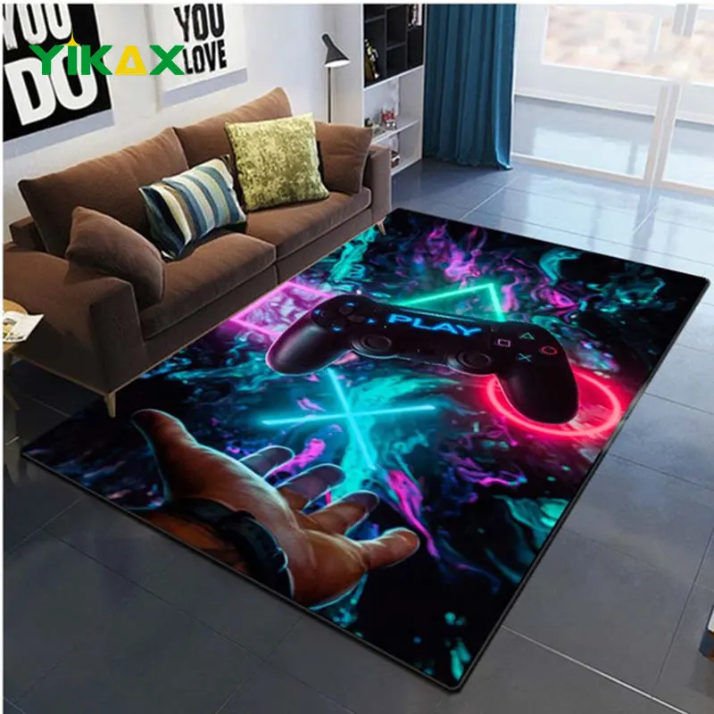 

Gamer Controller Printing Rug Living Room Carpet Bathroom Kids Bedroom Play Area Non-Slip Child Game Floor 3D Cartoon Anime Mat