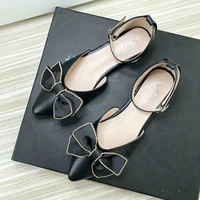 Mulieres Calciamenta Femmes Sandales Sandalias De Mujer Pointed to Black Women Sandals Bowknot Side Empty Nice Quality Basic 33
