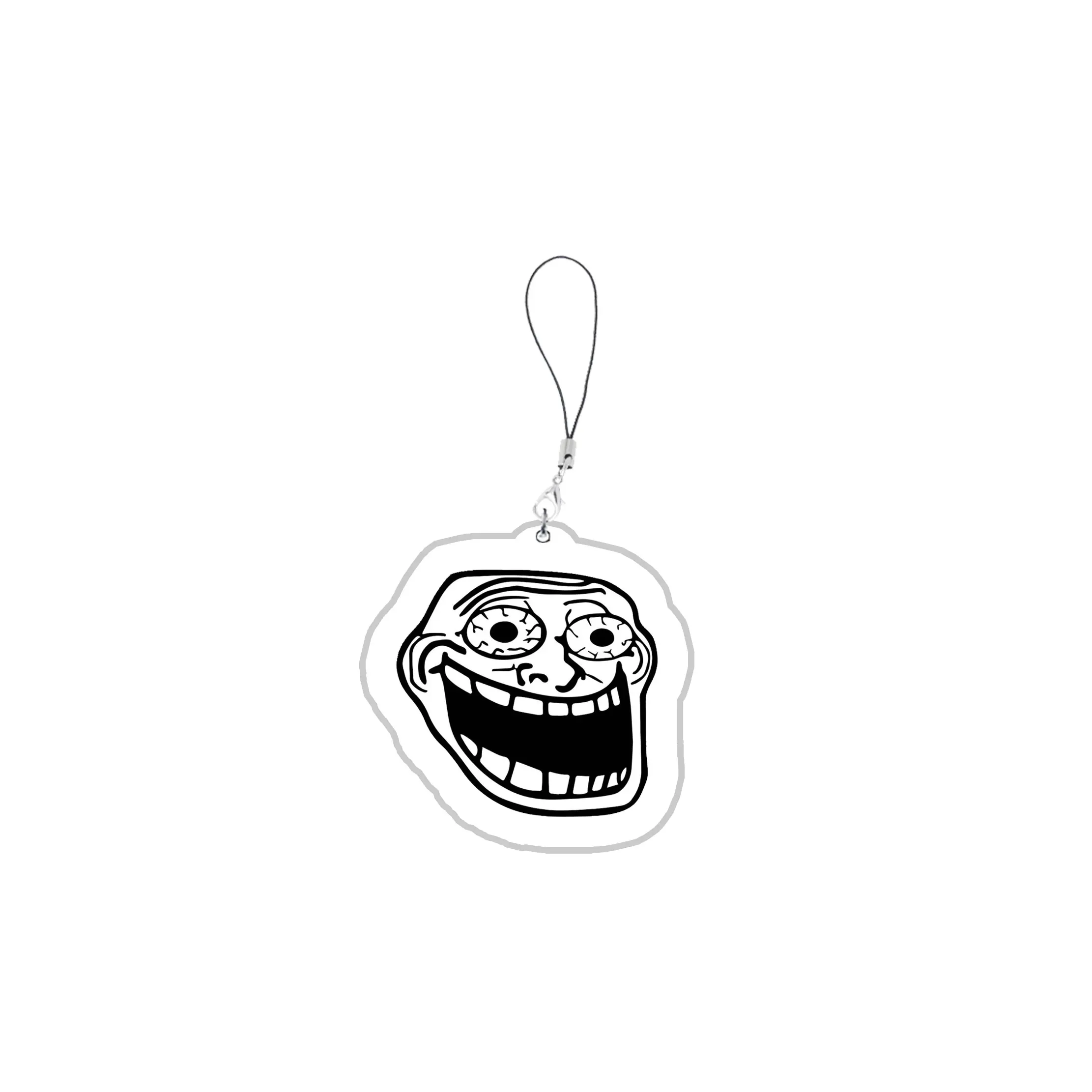 Фото Акриловая забавная цепочка для телефона TrollFace, NoMeGusta Rage Face ForeverAlone, подвески для мобильного телефона, маленький кулон, подарки друзьям №4