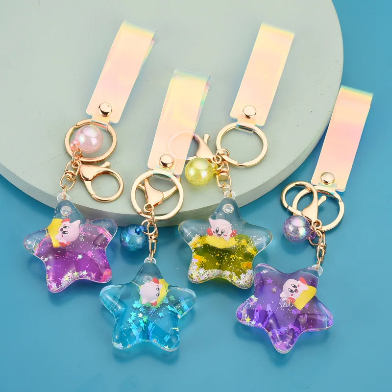 

Kawaii аниме акриловый яркий масляный брелок с пентаграммой кукла Кирби кулон брелок для ключей пара школьный портфель ювелирные изделия орна...