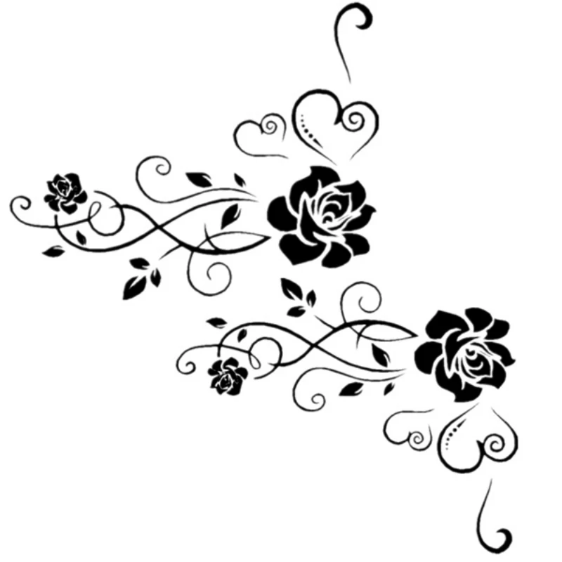 

Personalized Stickers Beautiful Flowers Rose Creative Decals for Doors Auto Waterproof and Sunscreen Vinyl Decal
