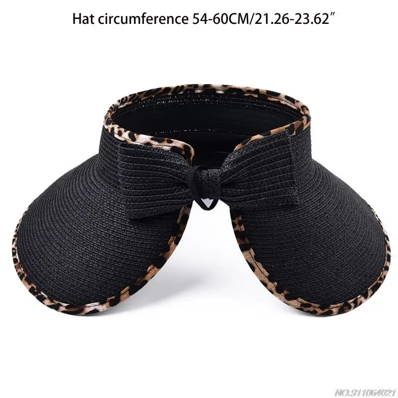 Модная леопардовая отделка пустая верхняя пляжная кепка с козырьком летняя