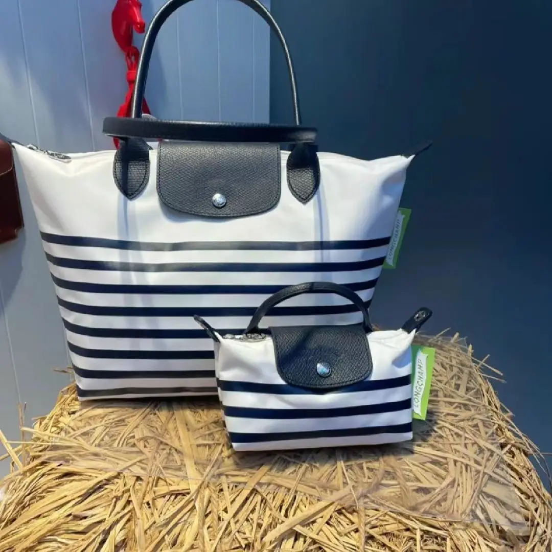 

longcham Mini Women's Bag, French Mini Phone Makeup Bag, Handheld Dumpling Bag, Cross Body Stripe Style DIY