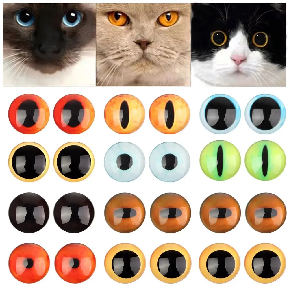 

16mm Glass Eye Simulation Animal DIY Cat Pet Dog Time Gem Twist Stick Wool Felt Accessories Handmade Doll Eyes Doll Toy Parts