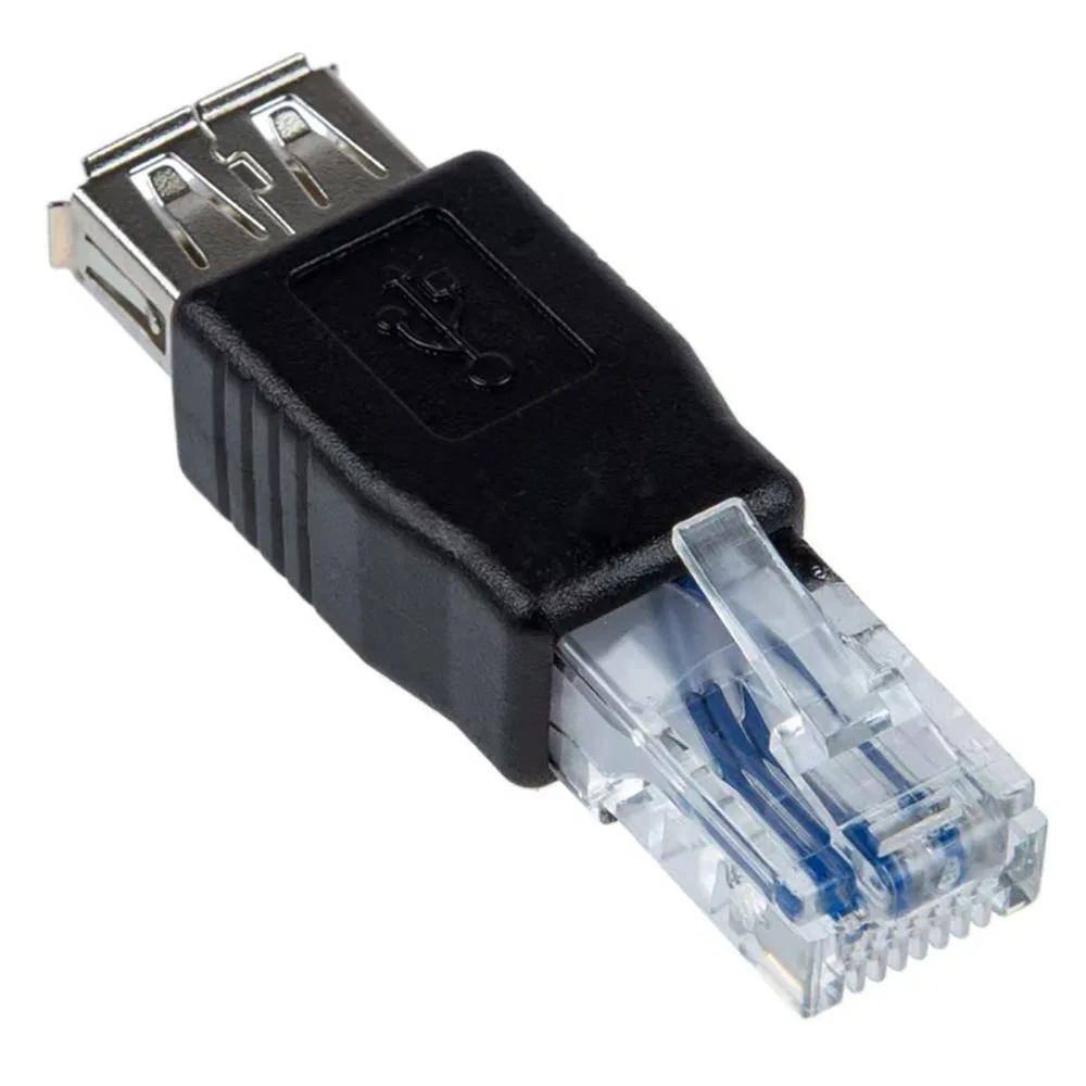 50 шт. черный USB-разъем для Ethernet RJ45 папа к USB 2.0A разъем адаптера сетевой кабель