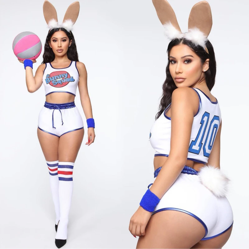 

2023 Lola Bunny Costume Space Jam Lola Bunny Cosplay Disguise Sexy Basketball Jersey Shirt Shorts Outfit Halloween Costume Women