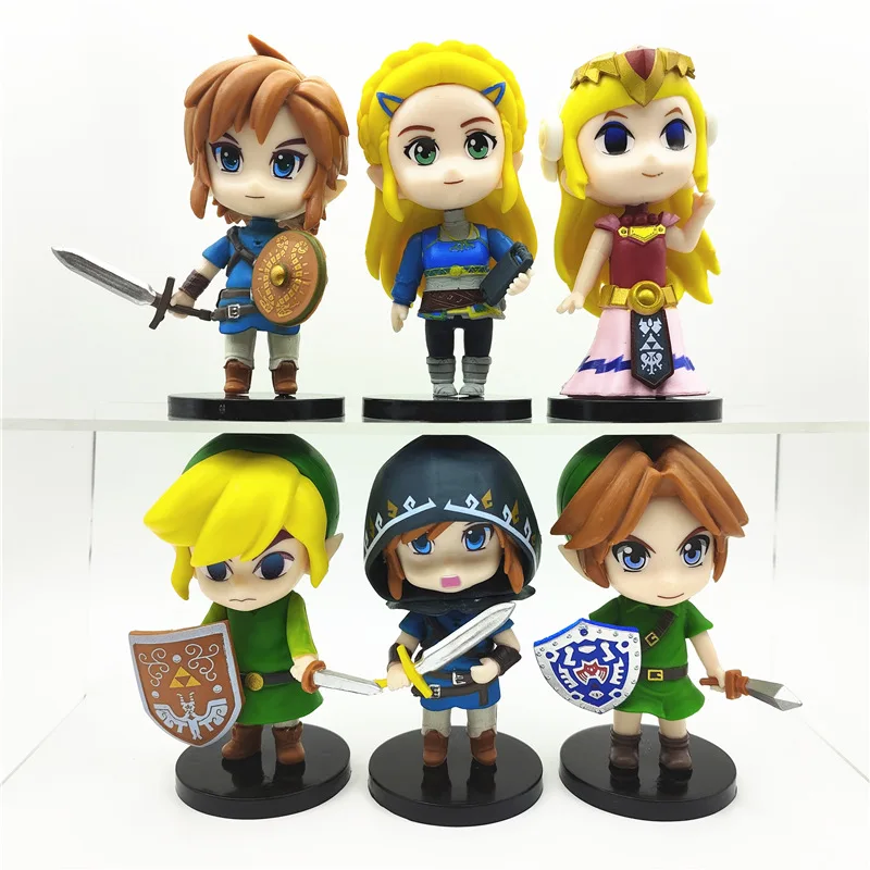 

6Pcs/Set The Legend of Zelda Game Figures Periphery Toys Link Action Figure Q Version Anime Pvc Model Doll Kawaii Ornaments Gift