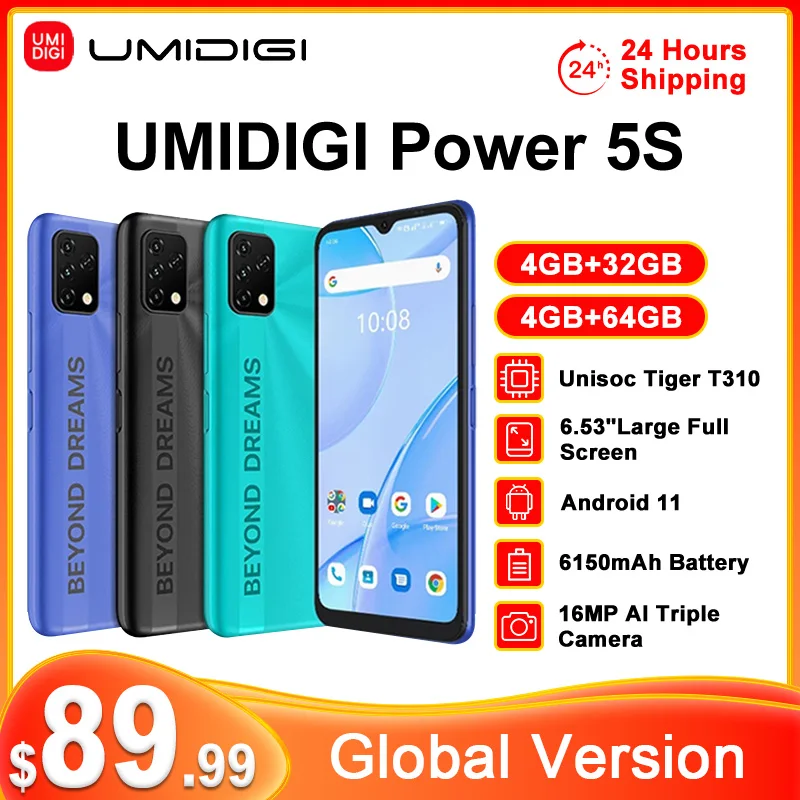 [Доставка 24 ч] смартфон UMIDIGI с мощностью 6 53 дюйма HD + дисплей телефон экраном 6150 мАч