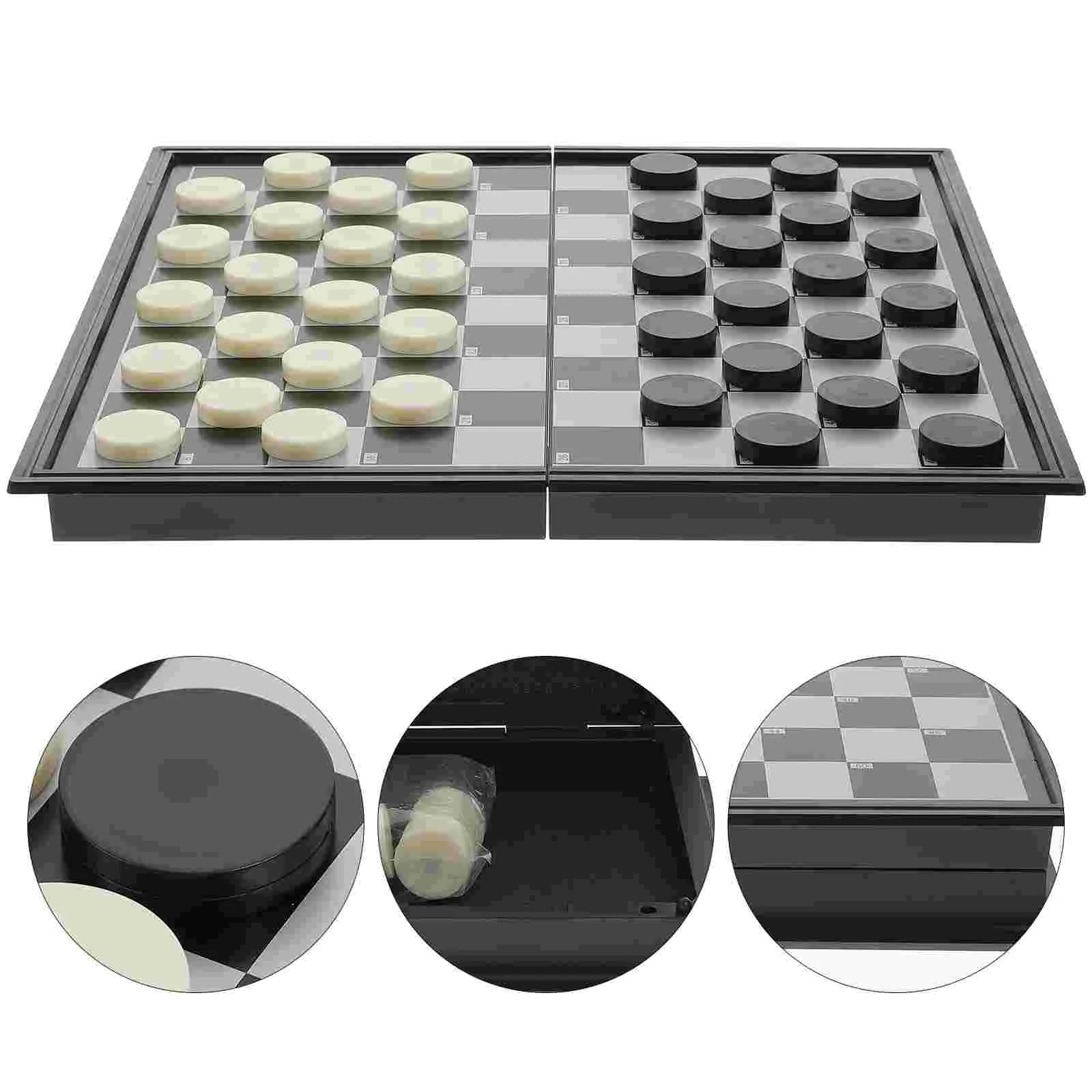 

Chess Checkers Board Set Game Magnetic Travel Folding Kidsinternational Beginner Checker Portable Draughts Backgammonchinese