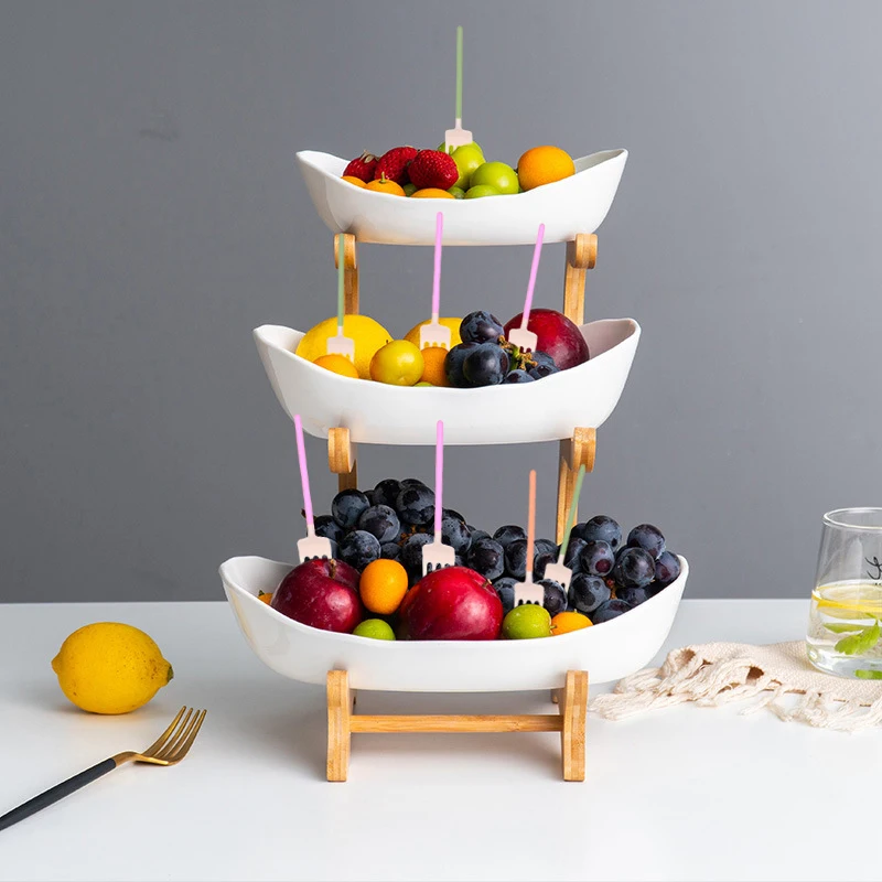 

7Pcs/pack Plastic Fruit Fork Four-Tooth Cake Fork Cartoon Snack Dessert Pick Toothpick Bento Lunches Party Decoration
