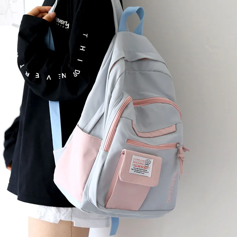 

Рюкзак в стиле Харадзюку для девочек, милая модная дамская сумка для книг, водонепроницаемый нейлоновый ранец для студентов, женская школьная сумка для ноутбука