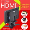 7inch IPS Portable Display HD 1024x600 Screen AV CCTV Monitor For Raspberry Pi HDMI-compatible VGA D-SUB Reversing Camera 1