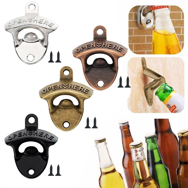 

Vintage Wall Mounted Wine Beer Bottle Opener Tool Keyring Bar Drinking Kitchen