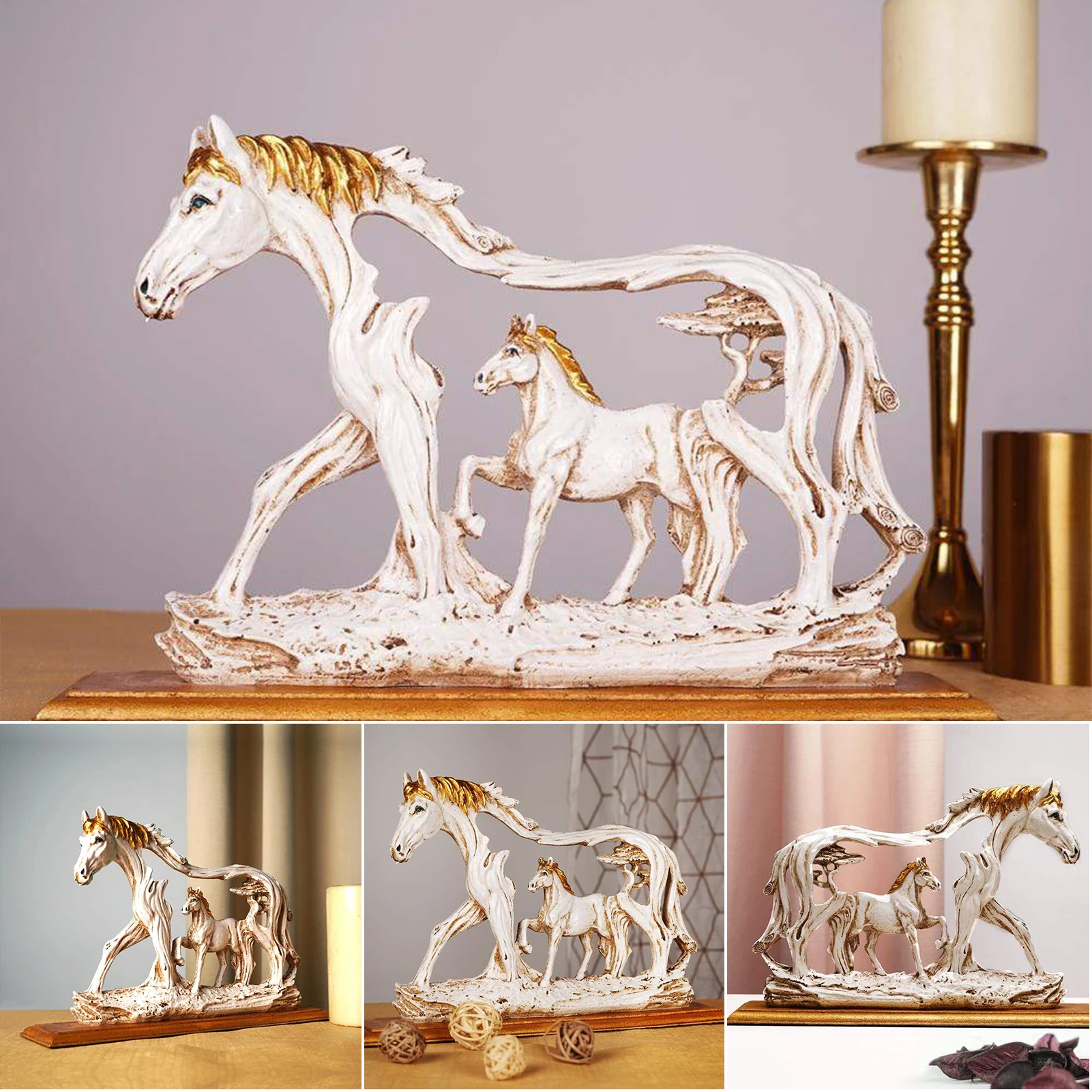 

Статуя лошади из смолы, скульптура, украшение для офиса, настольное украшение, изысканная статуэтка, ремесла, домашний декор DIN889