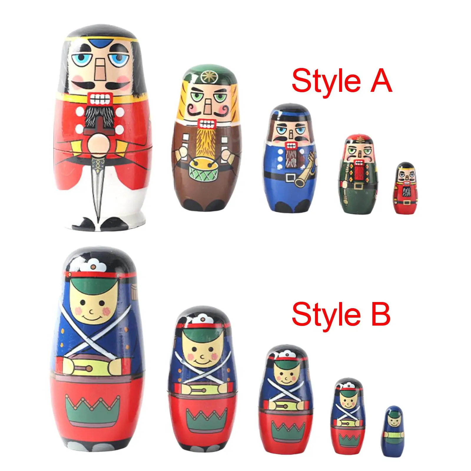 

5 шт., забавные деревянные игрушки-гнездильчики, ручная роспись