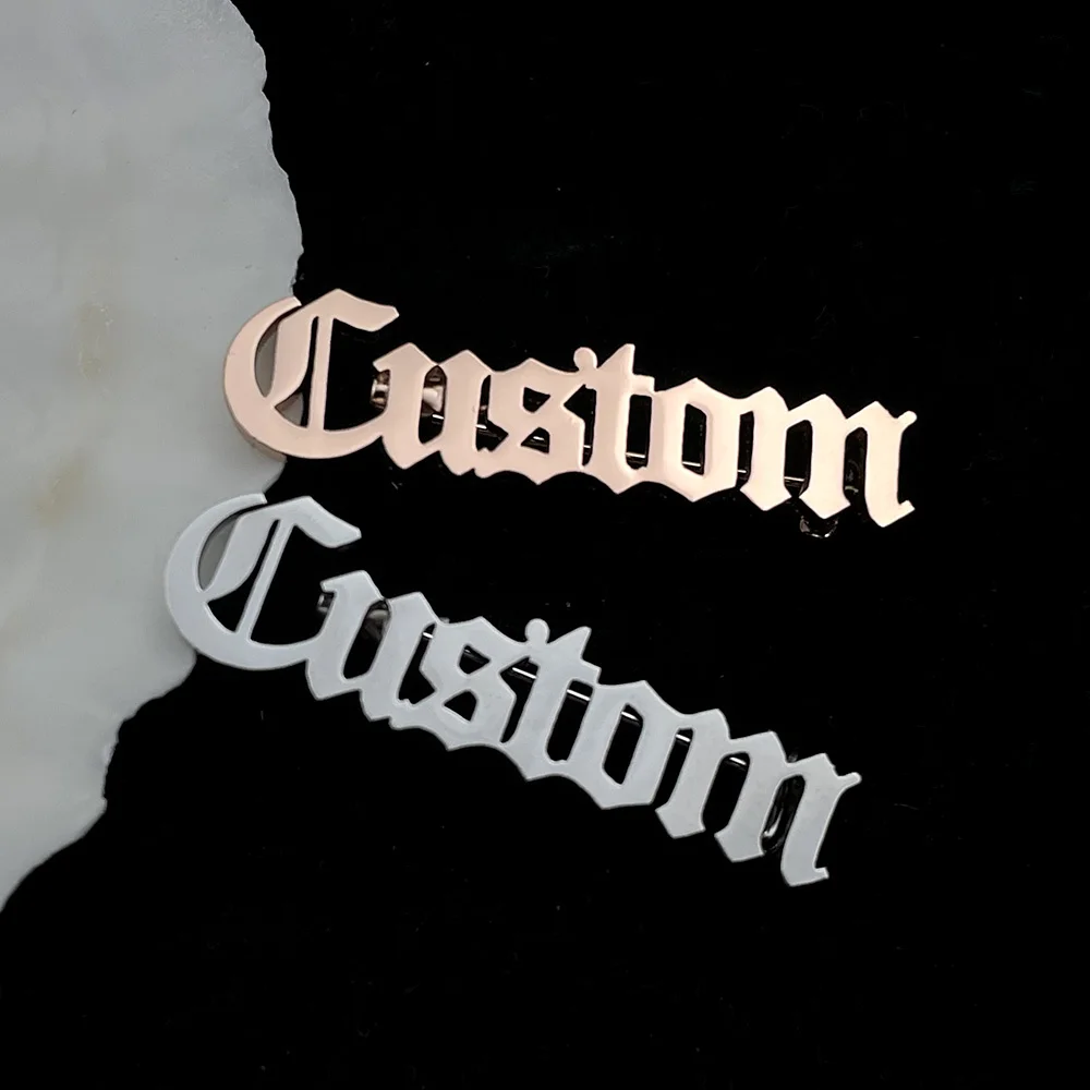 

High Quality Charm Jewelry Custom Name For Men Women Brooch Fashion Personalized Font Lapel Pins Stainless Steel Christmas Gift