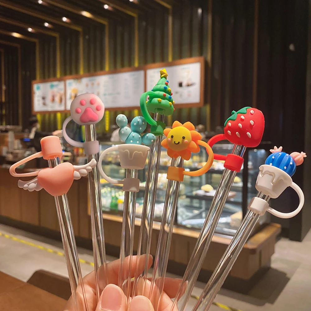 2 шт. силиконовая многоразовая Крышка для трубочек из нержавеющей стали | Дом и