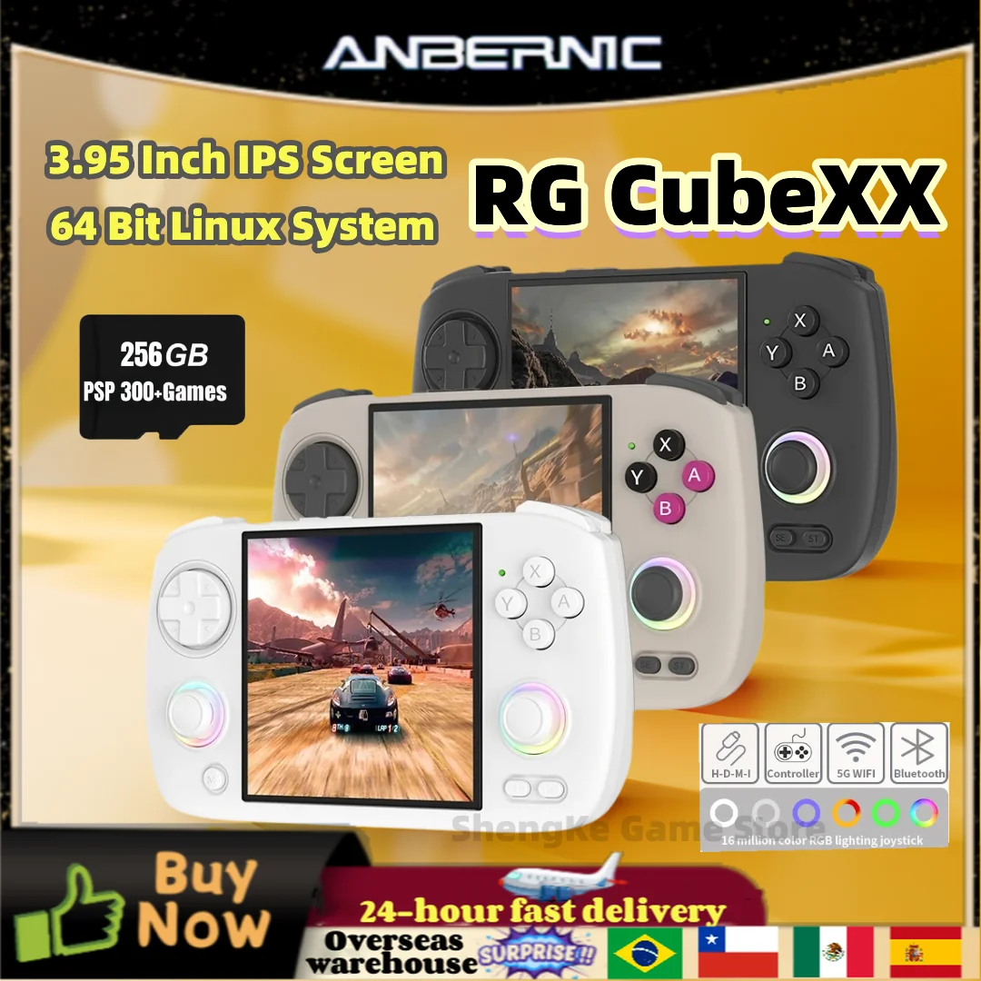 ANBERNIC RG CubeXX Ретро портативная игровая консоль 3 95-дюймовый IPS-экран Linux RGCubeXX RGB