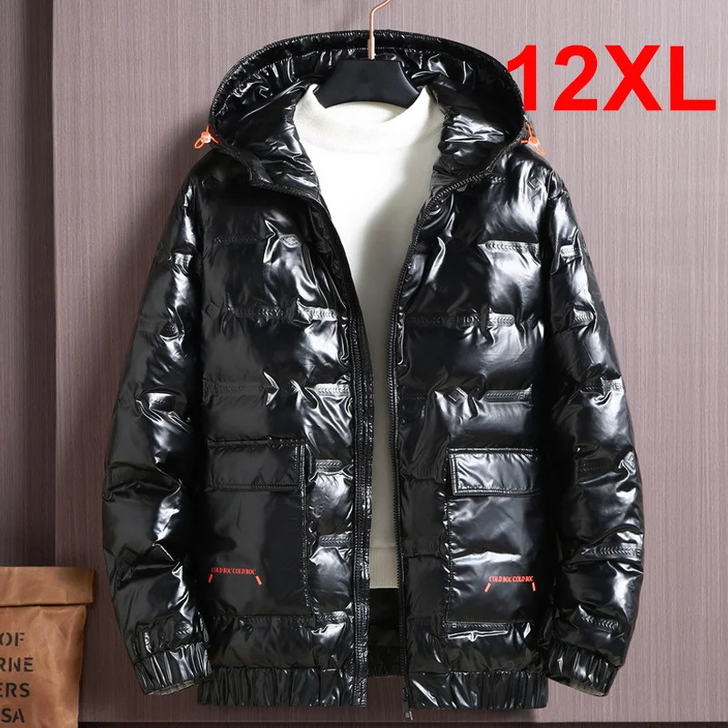 

Men's Winter Parka 12XL 11XL 10XL Plus Size Jackets Men Thickened Warm Hooded Coats Male Outerwear Large Size Men Glossy Jacket