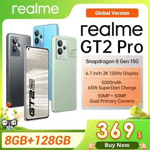 Смартфон глобальная версия Realme GT 2 Pro, Snapdragon 8 Gen 1, камера SONY IMX766, 6,7 дюйма, 120 Гц, дисплей 2K, 65 Вт, SuperDart, 5000 мАч