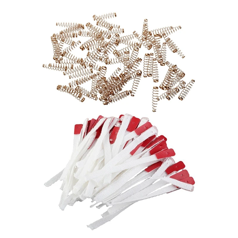

90 Pcs Bridle Straps For Piano Action Replacement Parts & 90 Pcs Coil Springs Piano Tuning Tools Parts