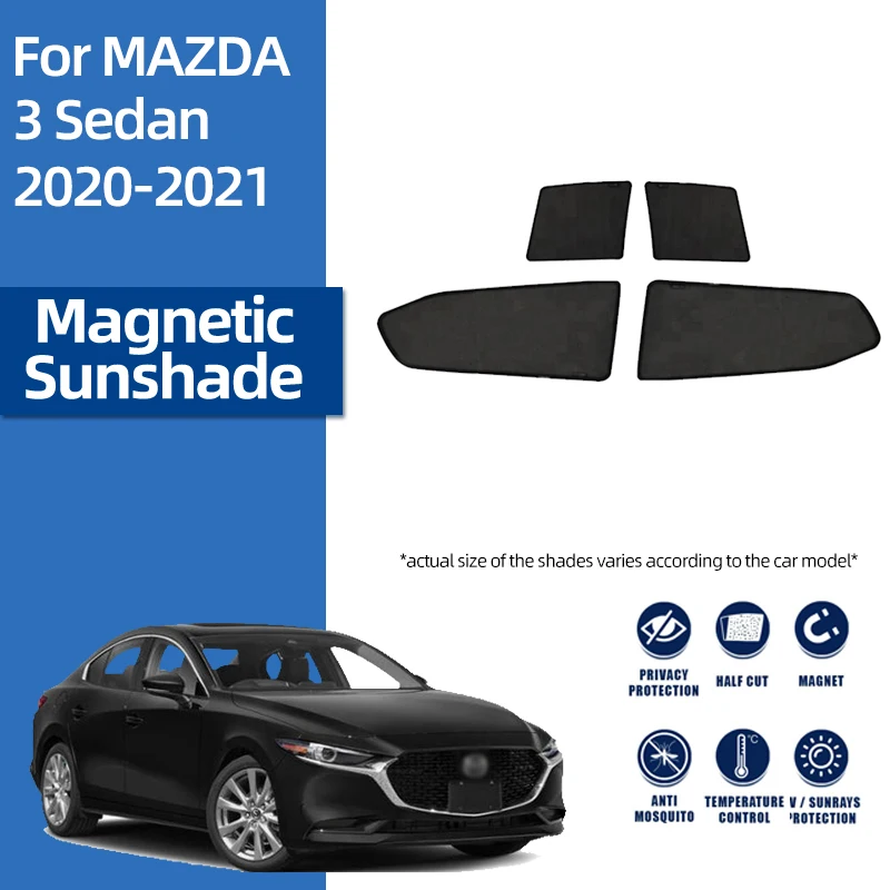 

For Mazda 3 M3 Sedan 2019-2021 Front Windshield Car Sunshade Rear Side Window Blind Sun Shade Magnetic Auto Visor Mesh Curtain