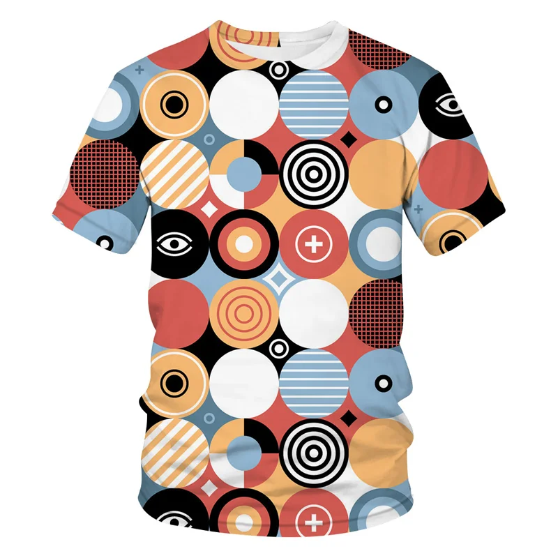 

Fashion Summer T-Shirt Men 2021 3D Abstract pattern Printing Mens T-Shirt Breathable Streetwear Splicing Printing T Shirt Men