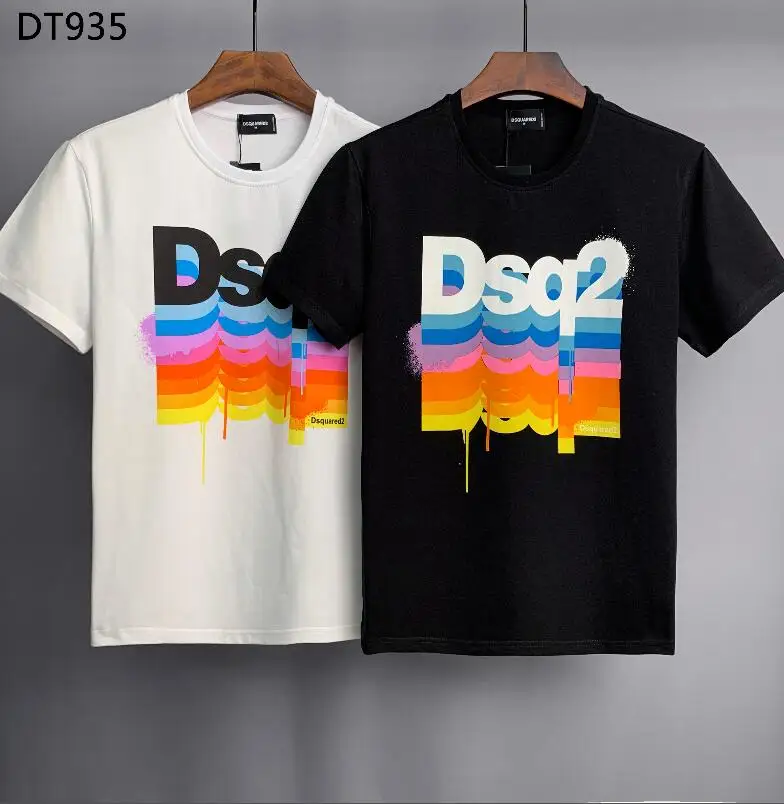 

Лидер продаж 2022, оригинальная хлопковая парная футболка Dsquared2 с коротким рукавом Повседневная С буквенным принтом top DT935 #
