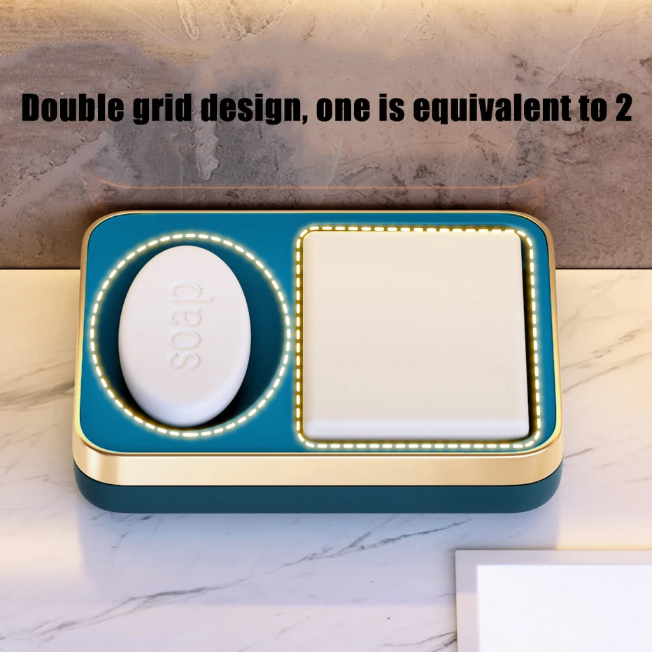 Ванная мыльница коробка 2-секционная дренажная подставка душевой хранения стойка лоток контейнер креативный безводный.