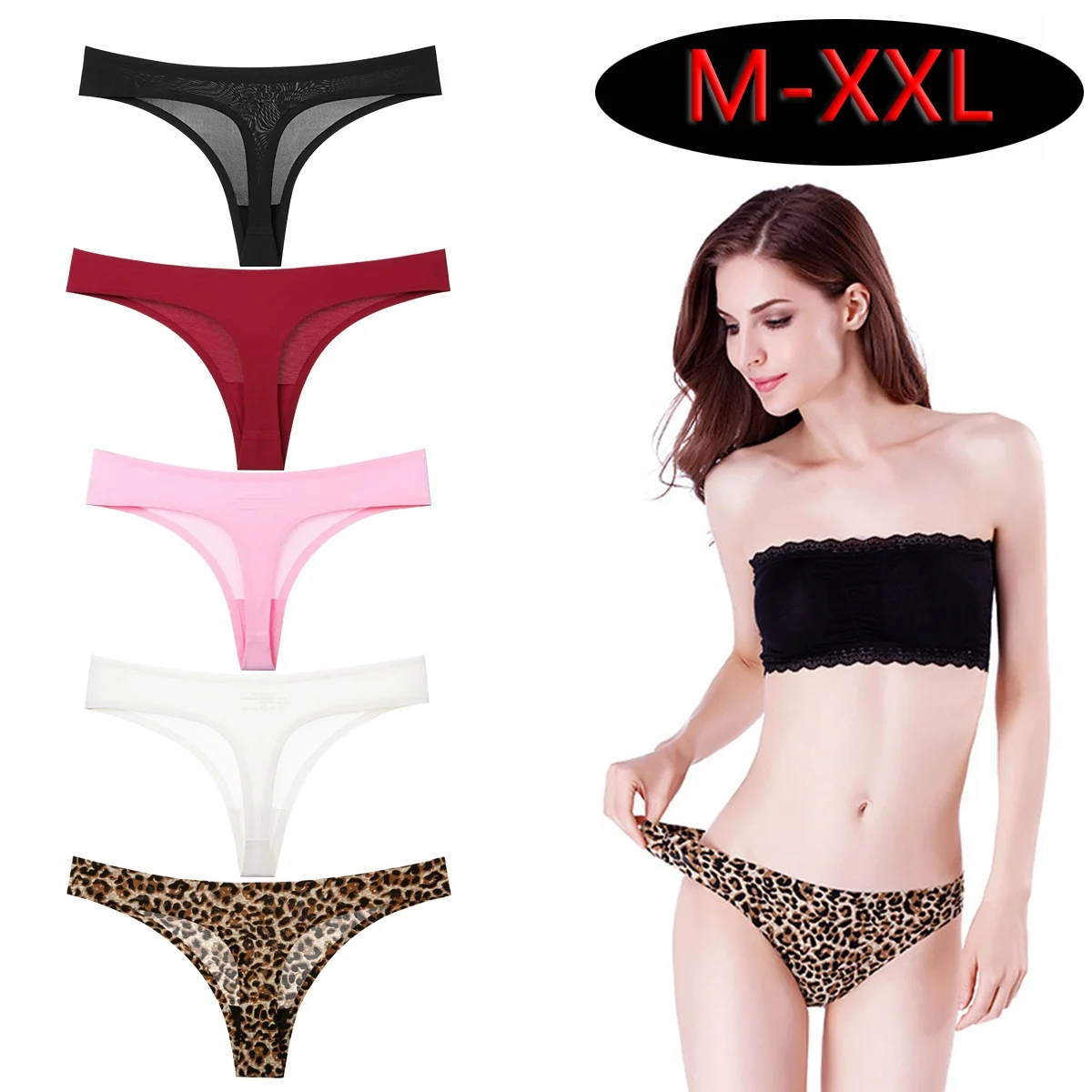 

1 упаковка, женские бесшовные нейлоновые стринги, Размеры M, L, XL, XXL