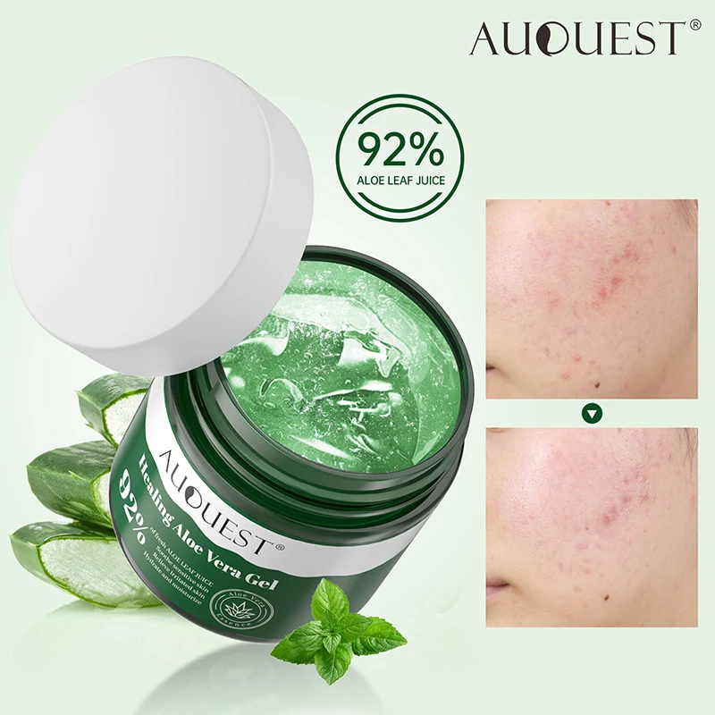 

AuQuest Acne Face Cream Aloe Vera Gel Fade Scar Spots Repair After Sunburn Moisturizing Acne Cream Treatment Women Men Skin Care