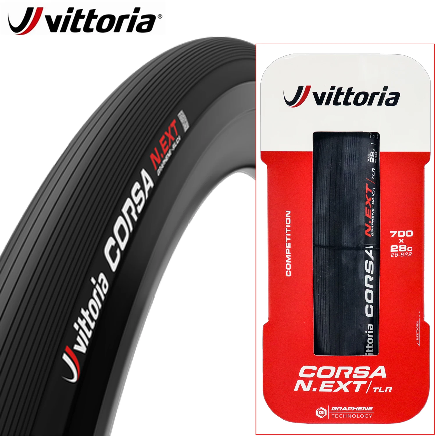 

1Pair Vittoria Corsa N.EXT TLR Graphene 2.0 Folding Tyre G2.0 NEXT TLR Road Tubeless Ready Tire 700x26/28mm