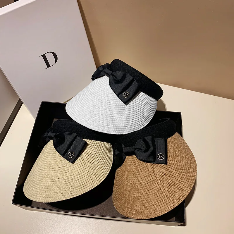 

New Summer Women's Hat Straw Hat Buckle Sun Hat Beach Hat Empty Hat Outdoor Travel Fashion M Letter Anti Ultraviolet Sun Hat Hat