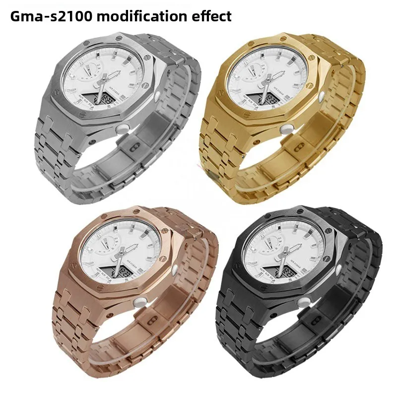 Новый комплект модов Gen5 для Casio GA-2100 GM2100 GMA-S2100, корпус из нержавеющей стали и ремешок для часов | Замена ремешка металлического матового корпуса GA2100 (art.: 3920d4b818703) - 3920d4b818703