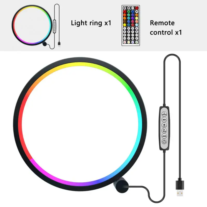 

RGB Multi Color Atmosphere Light LED Night Light Living Room Bedroom Pickup Light Circle Lamp Gift Romantic For Christmas Party