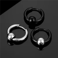 2022 fashion personality round line with ball mens stainless steel ear bone buckle tide jewelry all match korean style earrings