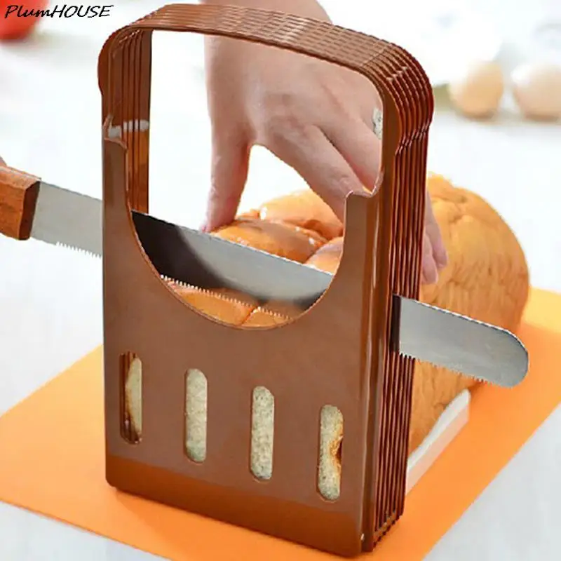 

Toast Bread Slicer Stand Plastic Bakeware Slicing Tool Loaf Cutter Rack Foldable Cutting Guide Home Kitchen Gadgets