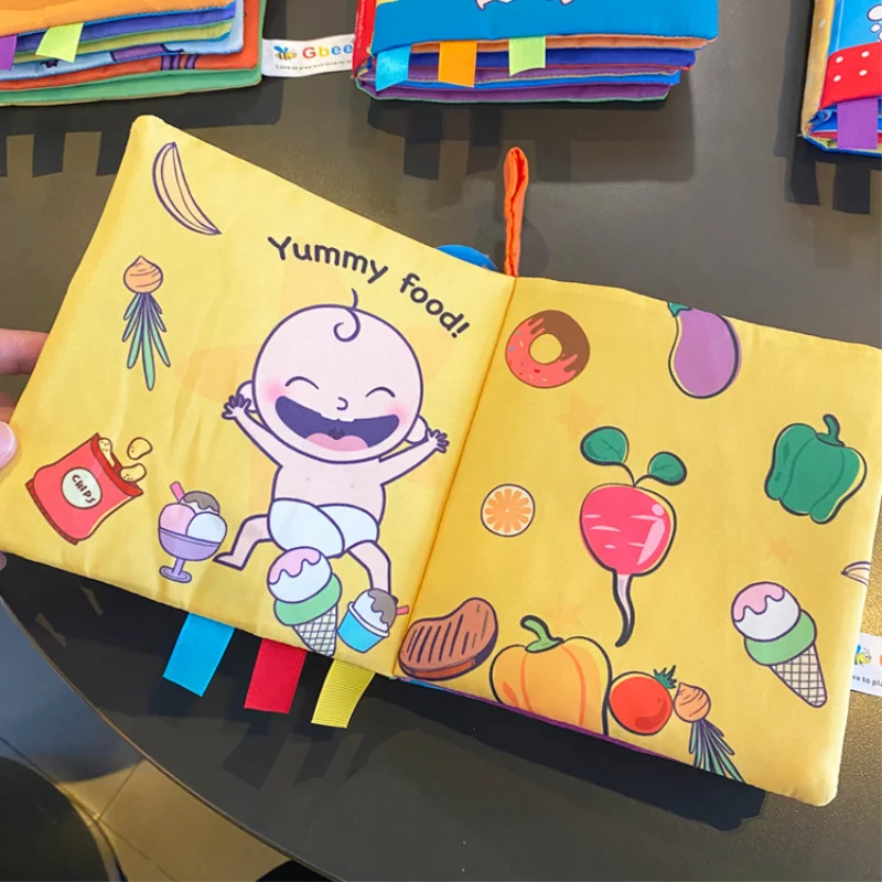 

Intellectual Development Books for Kids Baby Cloth Book Baby Cartoon Label Toys Tear Resistant Cloth Book Infant Early Education