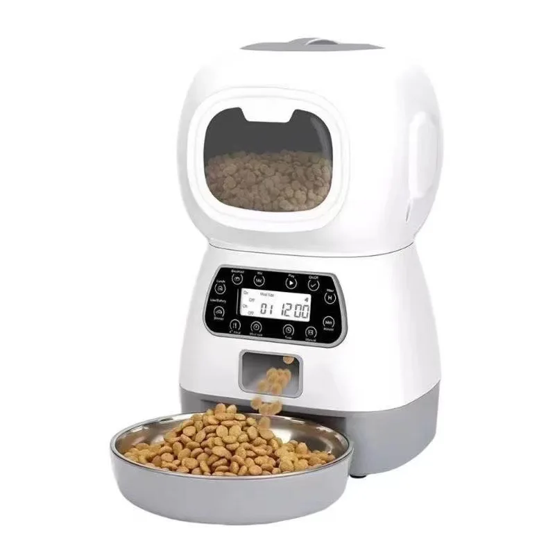 

Lowest Price Automatic Pet Feeder Hands-Free Stainless Steel 4L Timed Cat Dog Bowl Smart Pet Bowls Feeders