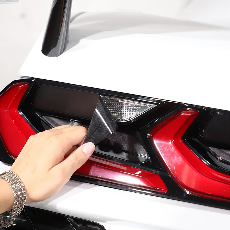 

Для Corvette C8 Stingray Z51 Z06 2020-24 ПВХ матовая черная Автомобильная фотопленка задняя фара слот крышка отделка стикер автомобильные аксессуары